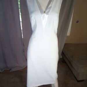 VENUS White V-Neck Dress